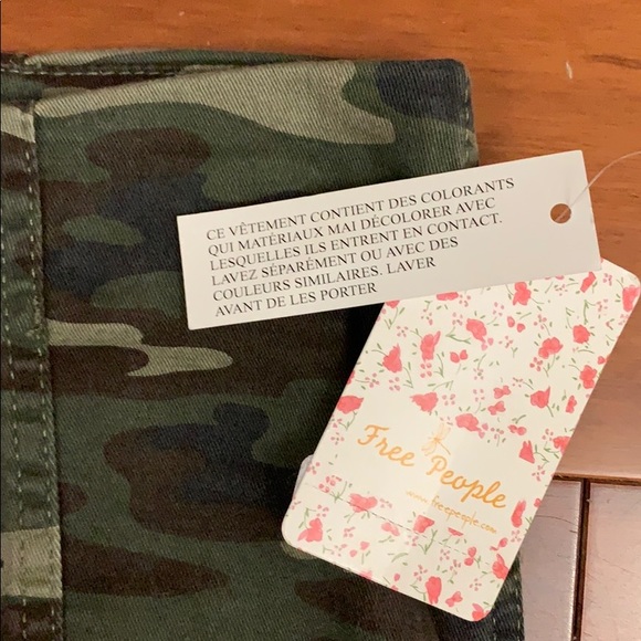 3/$60 Free People camo pattern skirt - Picture 2 of 7